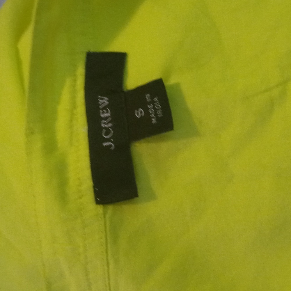 J.Crew Bright Kiwi Garment-Dyed Popover Henley Top Long Sleeve Pockets Front - Picture 5 of 6